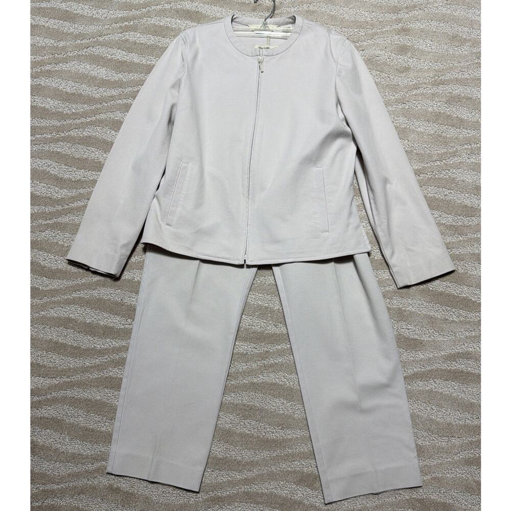 Eddie Bauer Womens Casual Taupe Jacket And Pants 2 Piece Outfits Set Size M Pet - Picture 2 of 15